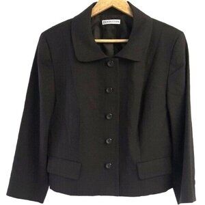 Pendleton Wool Jacket Blazer Brown Size 16 Lined 98% Virgin 5-Button Front READ
